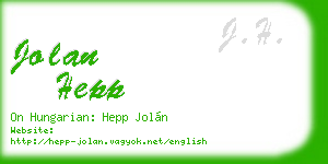 jolan hepp business card